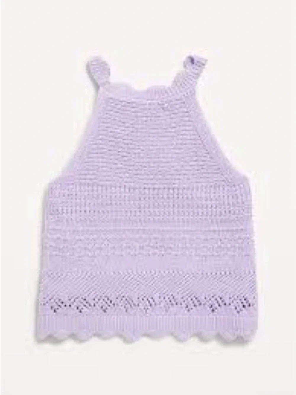 Old Navy Girls Lavender Crochet-Knit Tank Top, Size Medium (8)
